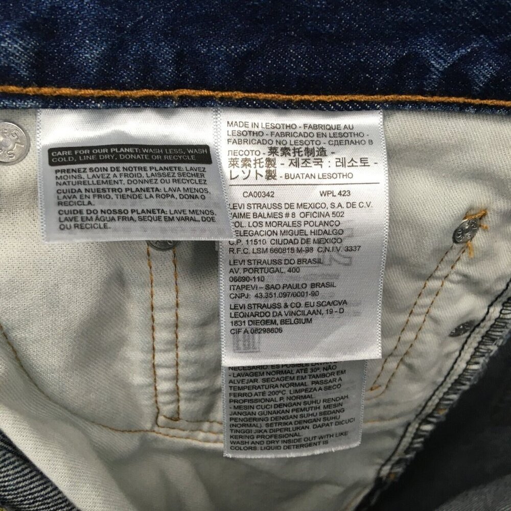 Levis Mens 505 Regular‎ Fit Blue Jeans size 38x28 Cotton Denim Pants Zipper Fly - Picture 16 of 16